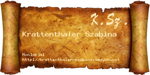 Krattenthaler Szabina névjegykártya